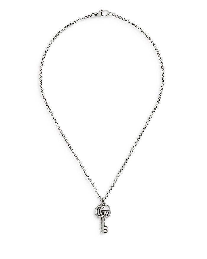 商品Gucci|Sterling Silver Marmont Interlocking G Key Pendant Necklace, 19.5",价格¥2532,第4张图片详细描述