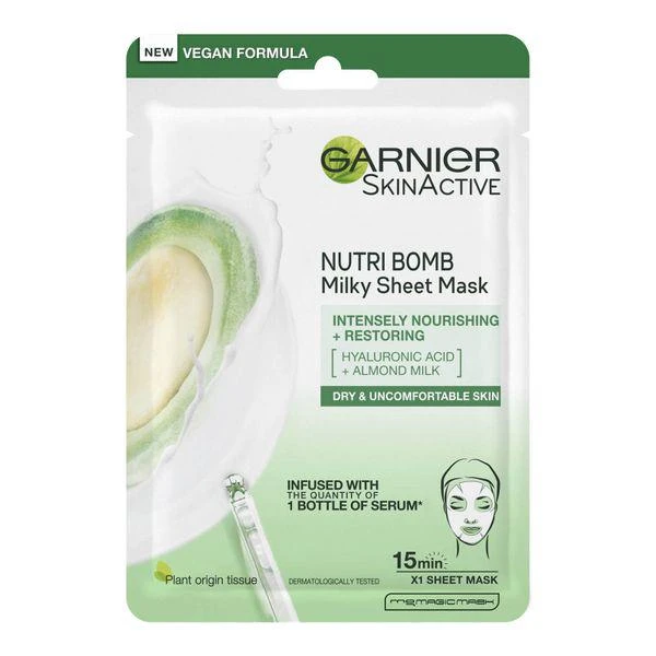 商品Garnier|Garnier Nutri Bomb Milky Sheet Mask Almond Milk and Hyaluronic Acid 28g,价格¥35,第1张图片
