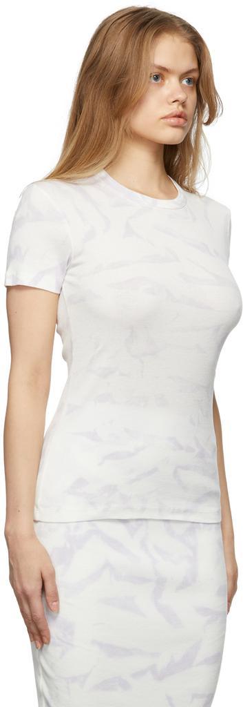 商品Helmut Lang|White Ribbed Cloud-Dyed T-Shirt,价格¥279,第4张图片详细描述