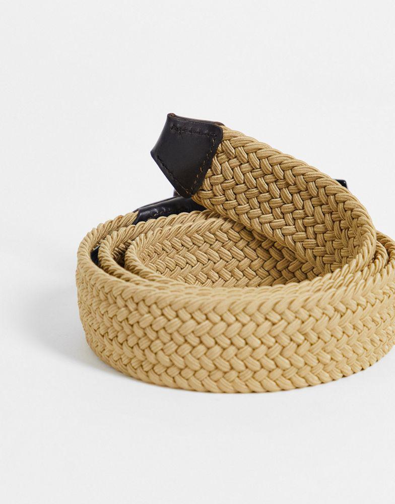 商品Tommy Hilfiger|Tommy Hilfiger elasticated 35mm woven belt in tan,价格¥241,第6张图片详细描述