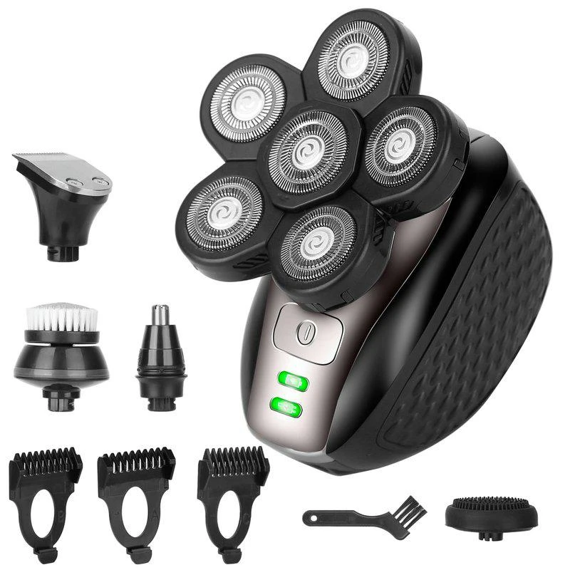 商品VYSN|5 In 1 Electric Razor For Bald Men Rechargeable Cordless Head Beard Trimmer Shaver Kit IPX6 Waterproof Dry Wet Grooming Kit With 3 Combs,价格¥1142,第1张图片