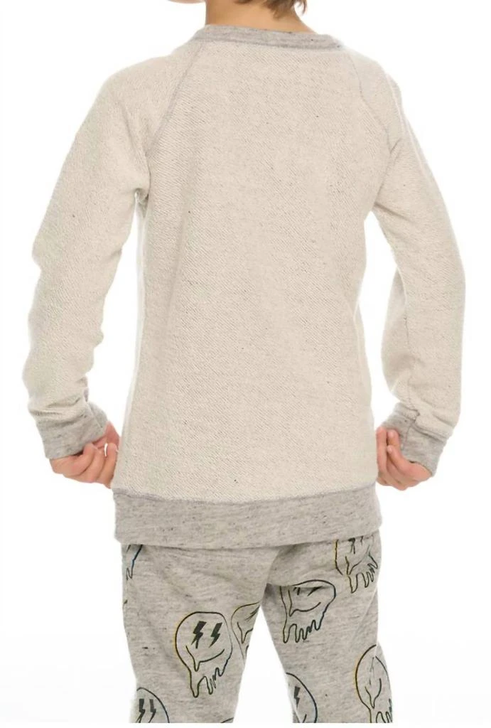 商品Chaser|Boys Drippy Smile Sweatshirt in Heather Grey,价格¥388,第2张图片详细描述