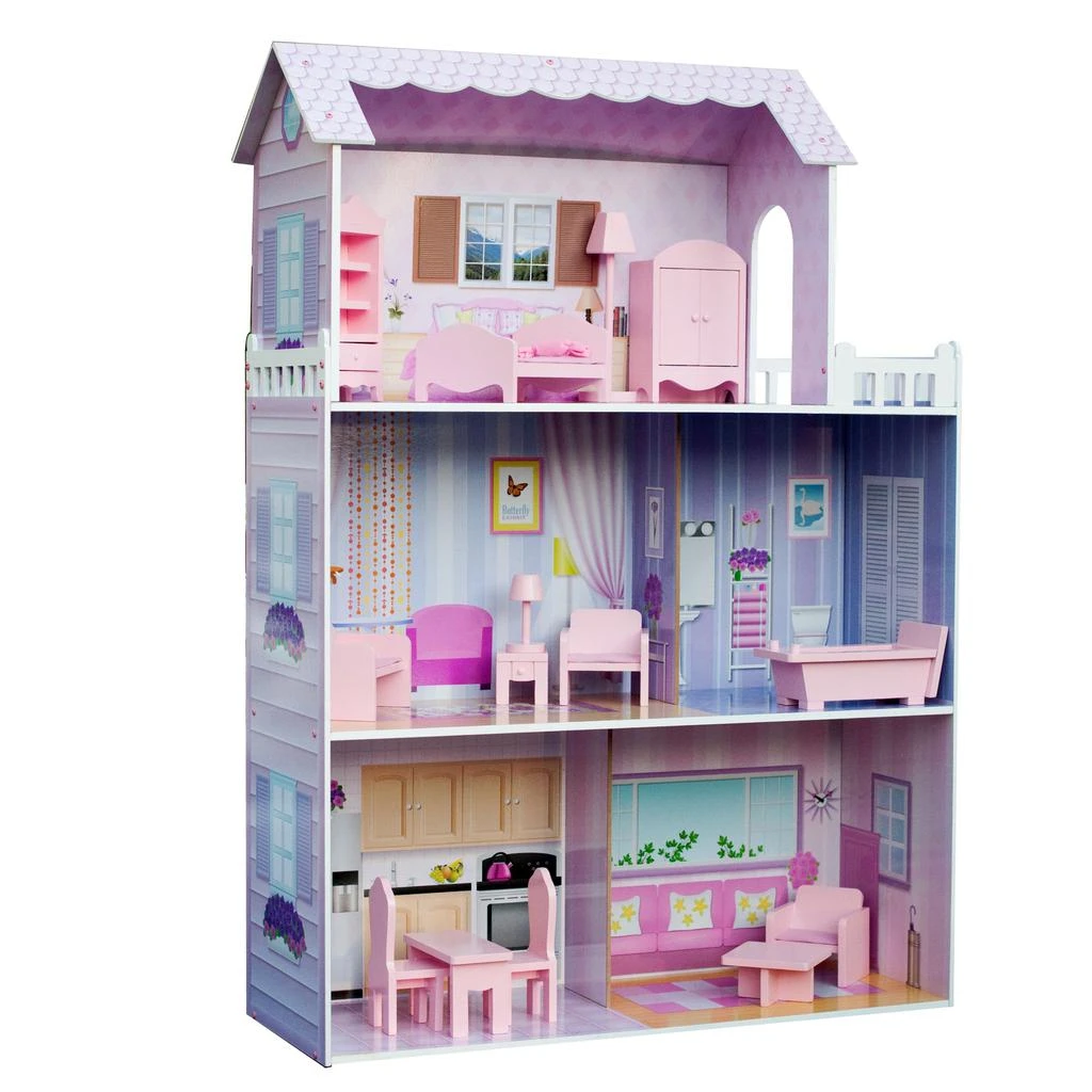 商品Teamson|Olivia's Little World- 12" Pink Dreamland Tiffany Dollhouse,价格¥1287,第1张图片