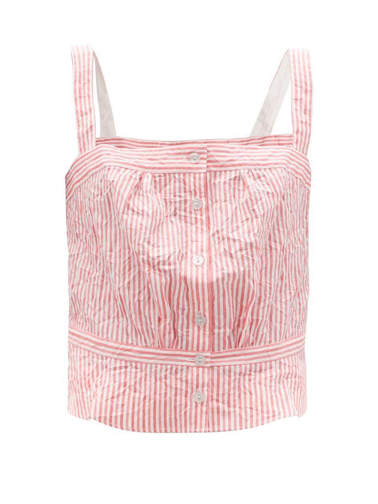 商品Thierry Colson|Rossa crinkled stripe cotton-sateen top,价格¥850,第1张图片