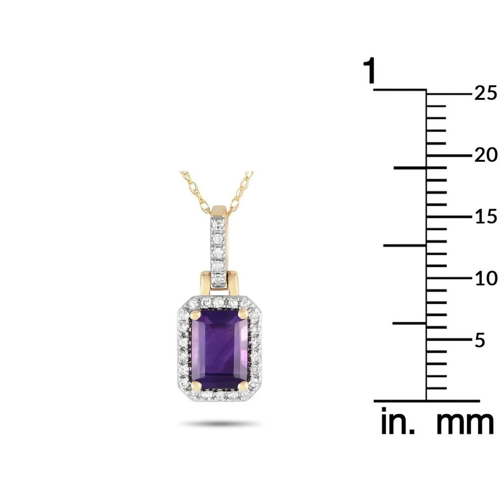 商品LB Exclusive|14K Yellow Gold 0.12ct Diamond and Amethyst Pendant Necklace PD4-15501YAM,价格¥2356,第4张图片详细描述