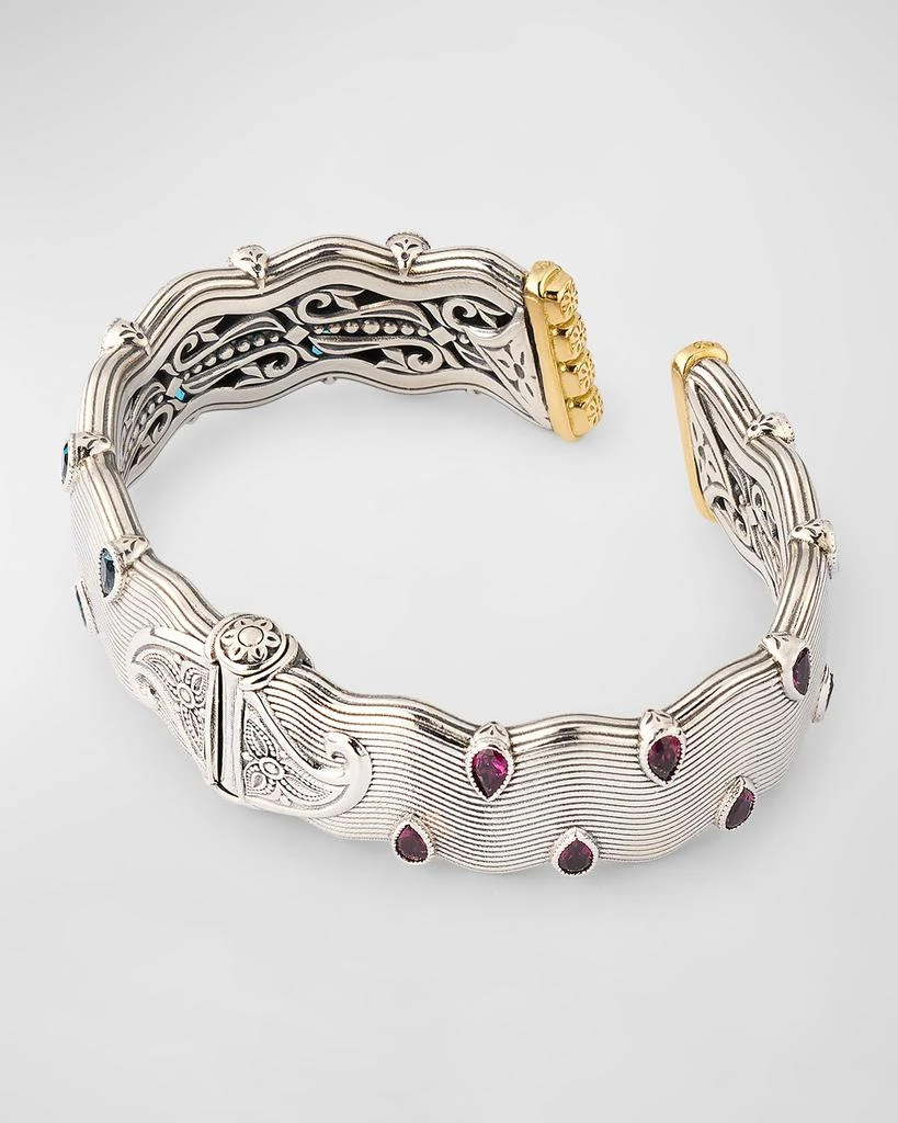 商品Konstantino|Silver and Gold Bracelet with Rhodolite and London Blue Topaz,价格¥21003,第4张图片详细描述