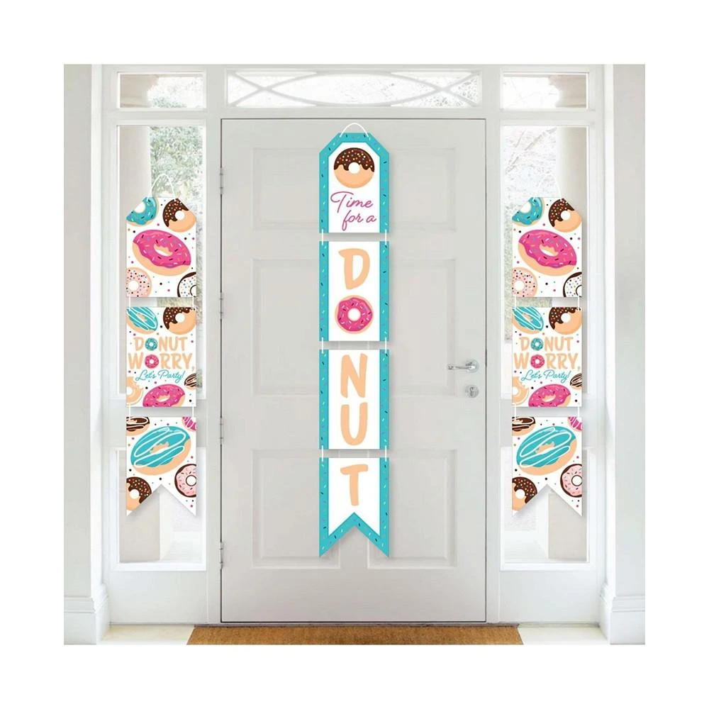 商品Big Dot of Happiness|Donut Worry, Let's Party - Hanging Vertical Paper Door Banners Indoor Door Decor,价格¥157,第1张图片