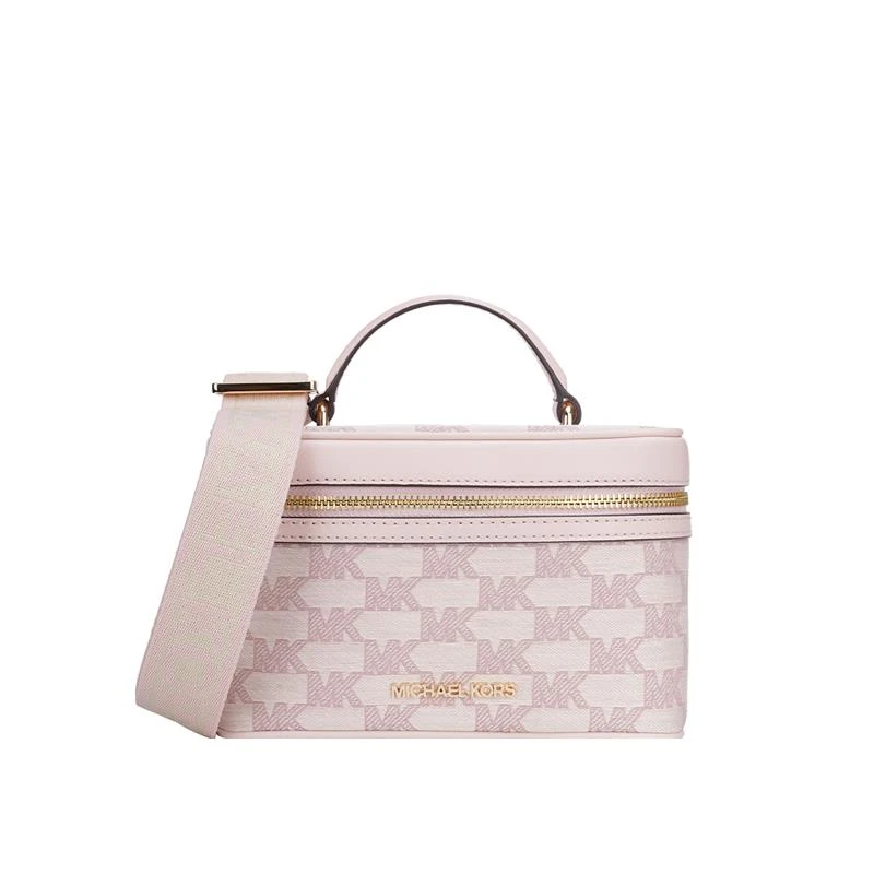 商品Michael Kors|Michael Kors 奥莱款 JET SET ITEM中号帆布配皮女士单肩手提斜挎盒子包 35S2GTTC6J PWD BLSH MLT 送礼好物,价格¥1164,第1张图片