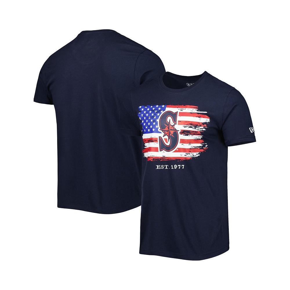 商品New Era|Men's Navy Seattle Mariners 4th of July Jersey T-shirt,价格¥284,第1张图片