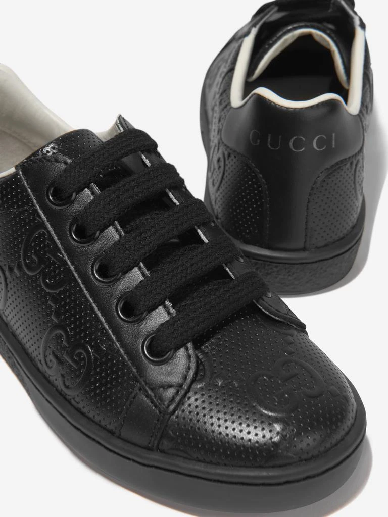 商品Gucci|Kids Leather Embossed GG Ace Trainers,价格¥2463,第3张图片详细描述