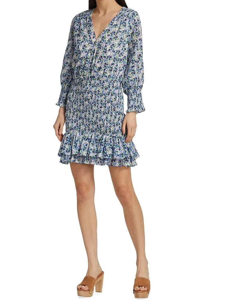商品VERONICA BEARD|Darrah Floral Smocked Dress,价格¥3718,第2张图片详细描述