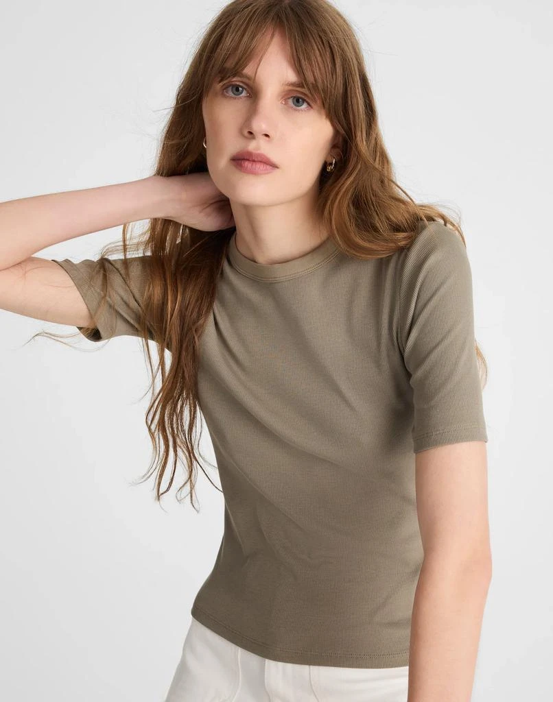 商品Madewell|(Re)generative Cotton Ribbed Elbow-Sleeve Tee,价格¥157,第5张图片详细描述