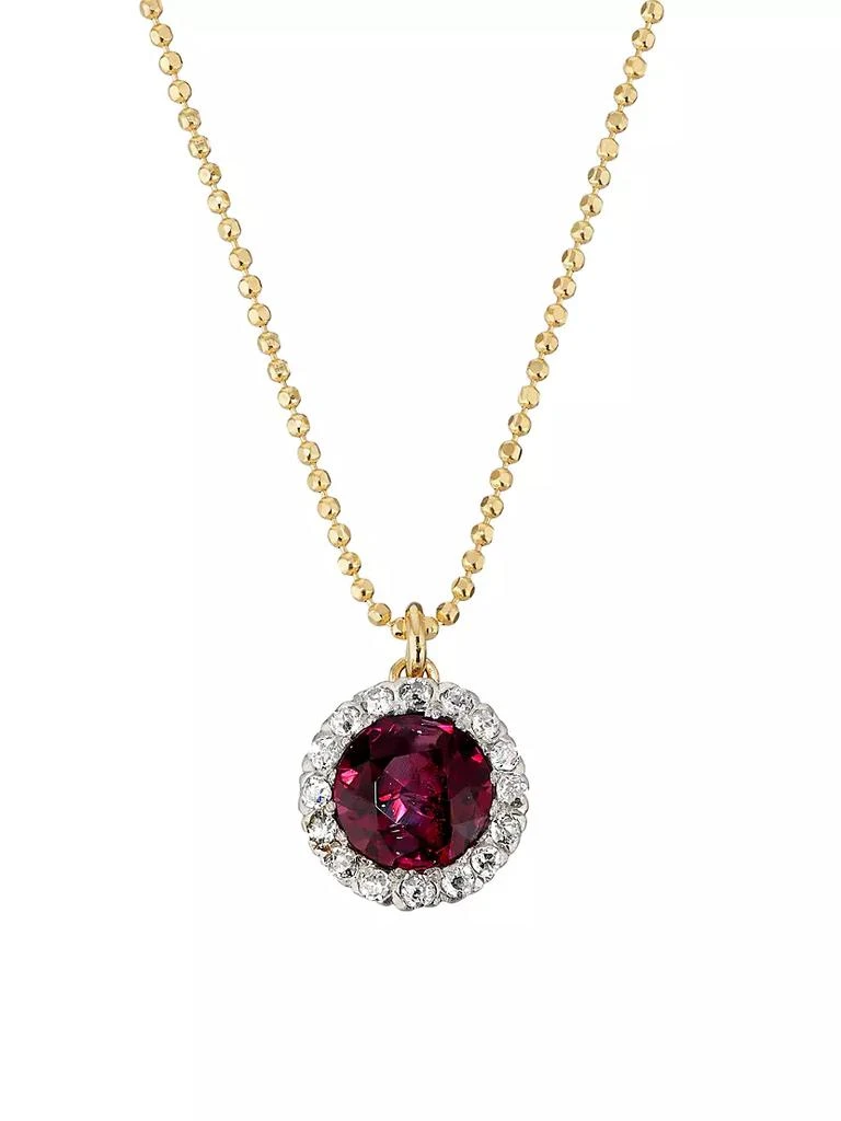 商品Renee Lewis|Two-Tone 18K Gold, Almandine Garnet &amp; 0.8 TCW Diamond Halo Pendant Necklace,价格¥43460,第1张图片