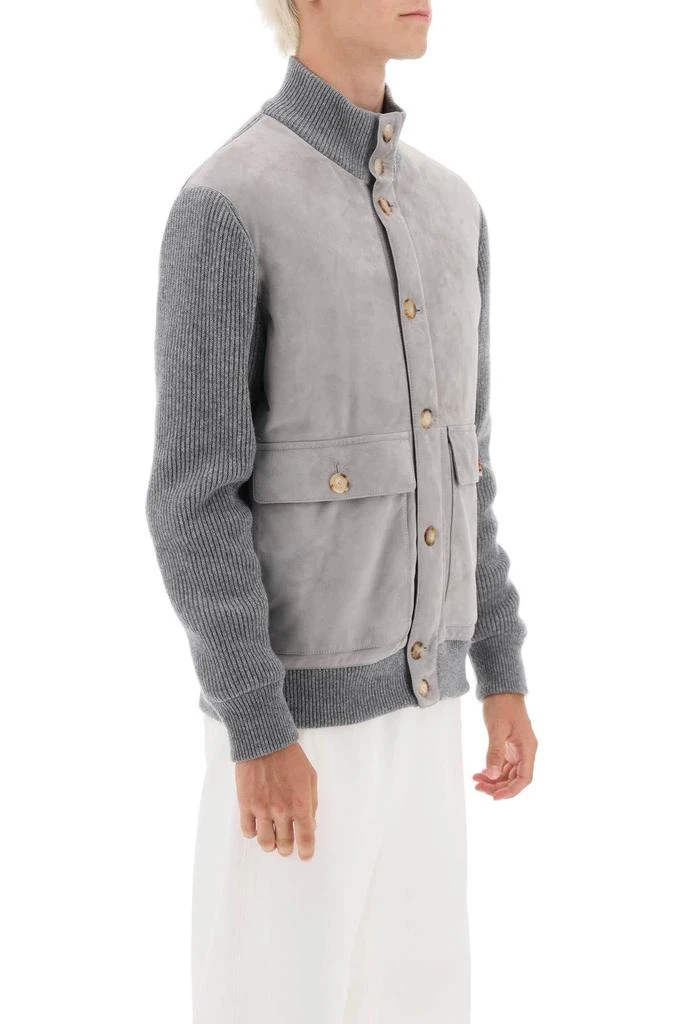 商品Brunello Cucinelli|Hybrid jacket in leather and cashmere,价格¥21033,第3张图片详细描述