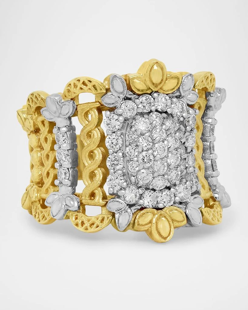 商品Stambolian|Smile Wide 18K Two Tone Gold Ring with Diamonds,价格¥26280,第2张图片详细描述