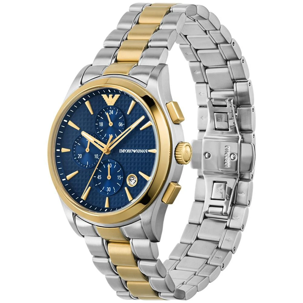 商品Emporio Armani|Men's Chronograph Paolo Two-Tone Stainless Steel Bracelet Watch 42mm,价格¥2824,第4张图片详细描述