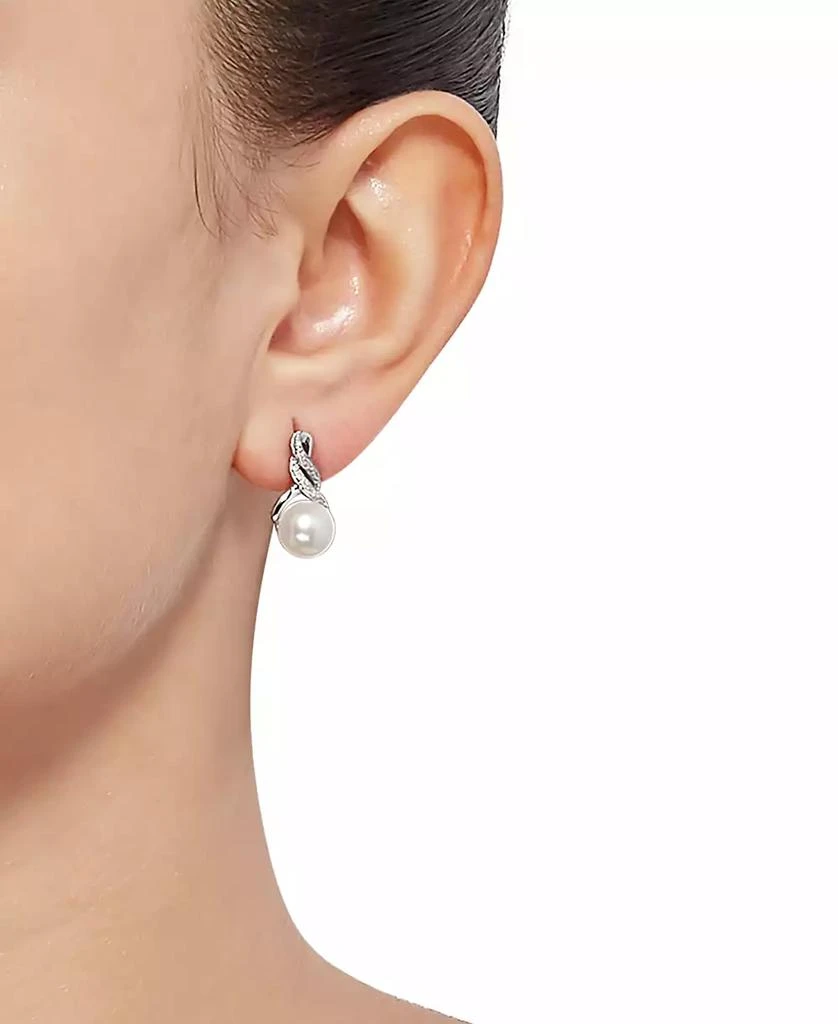 商品Macy's|Cultured Freshwater Pearl (8 & 9mm) and Diamond Accent Pendant Necklace and Earrings Set in Sterling Silver or 14k Gold Over Silver,价格¥3743,第3张图片详细描述