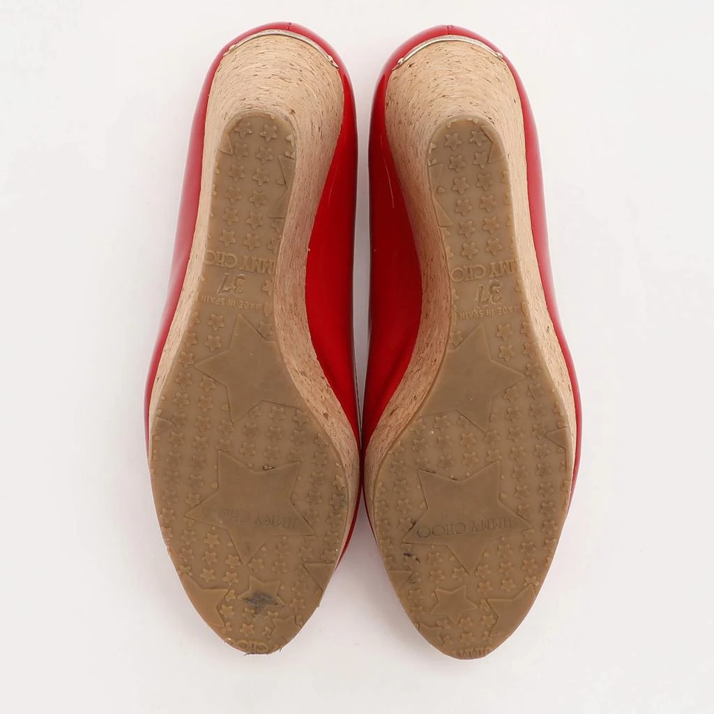 Jimmy Choo Red Patent Leather Papina Wedge Pumps Size 37 商品