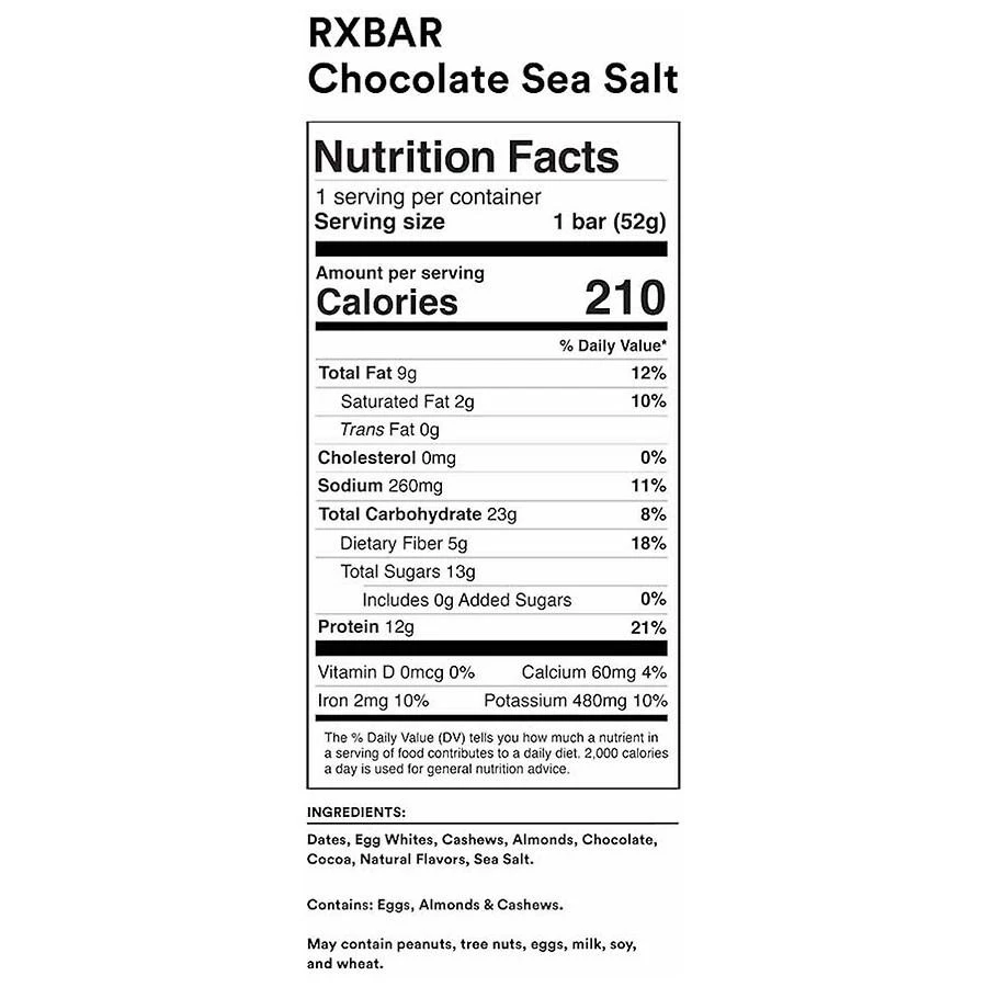 商品RXBAR|Protein Bars Chocolate Sea Salt,价格¥30,第3张图片详细描述