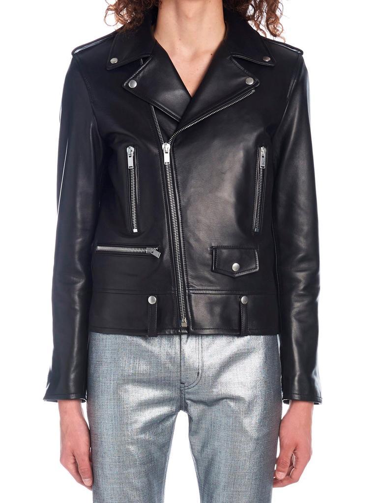 商品Yves Saint Laurent|Saint L AU Rent Men's  Black Leather Jacket,价格¥26488,第4张图片详细描述