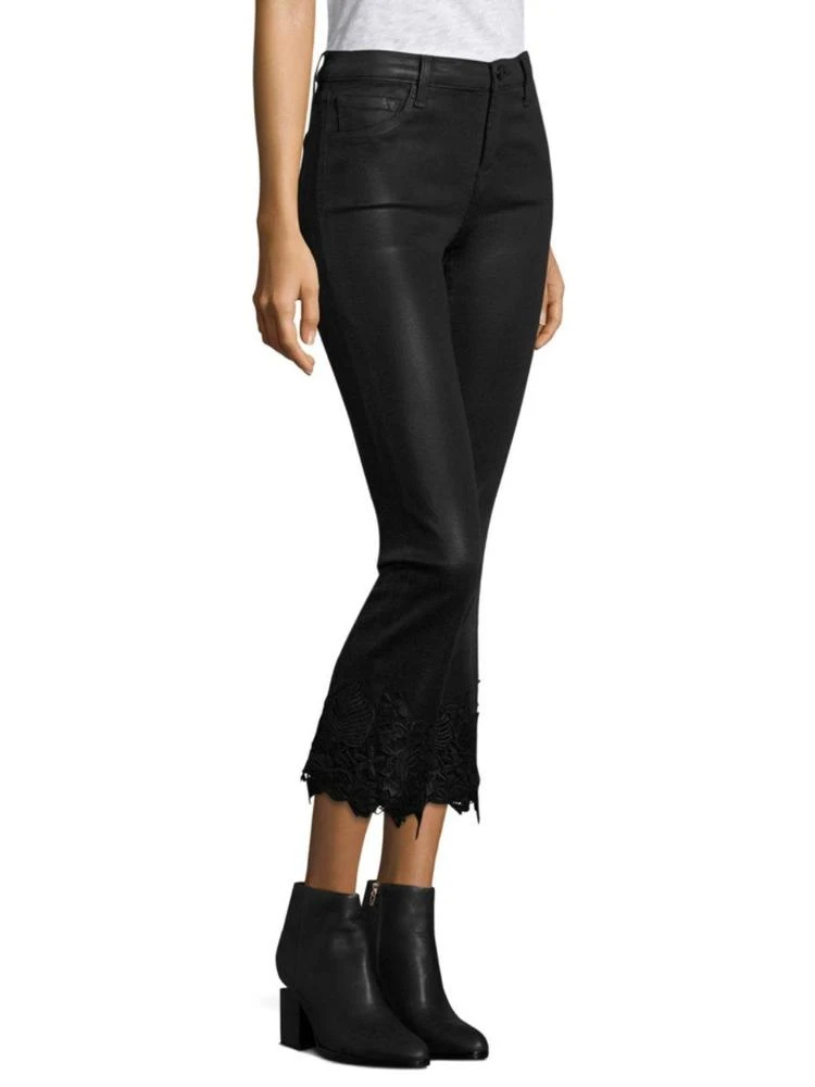 商品J Brand|Selena Coated Scalloped Cropped Bootcut Jeans,价格¥2064,第3张图片详细描述