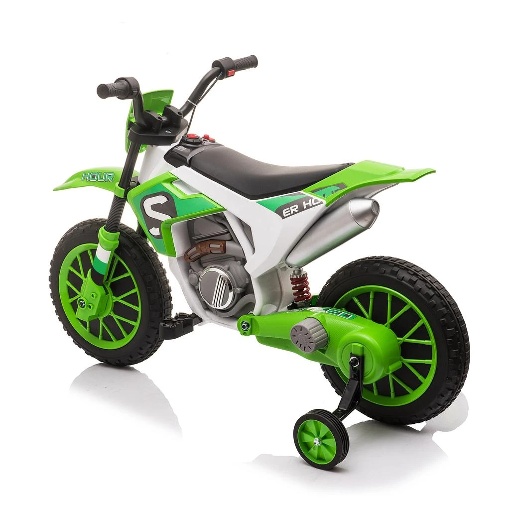 商品Streamdale Furniture|Streamdale Green Electric Kids Ride On Motorbike with Safety Features and Powerful Motors,��价格¥2949,第5张图片详细描述