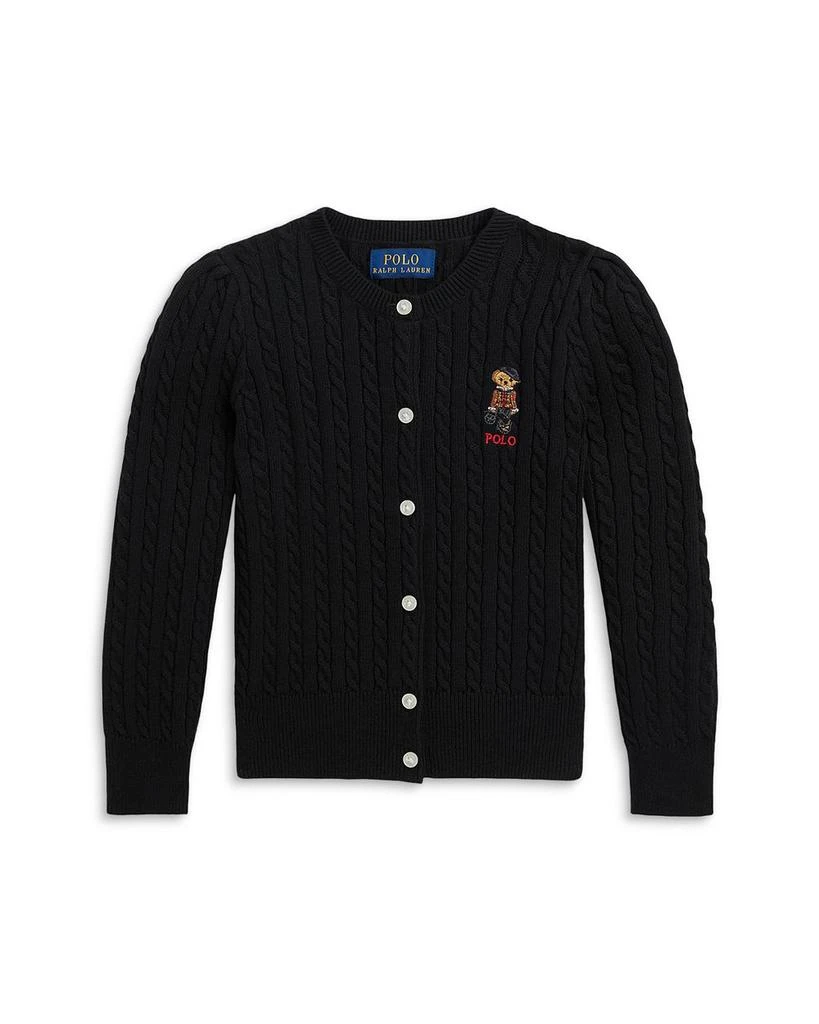 商品Ralph Lauren|Girls' Polo Bear Cable Cotton Cardigan - Little Kid, Big Kid,价格¥249,第1张图片详细描述