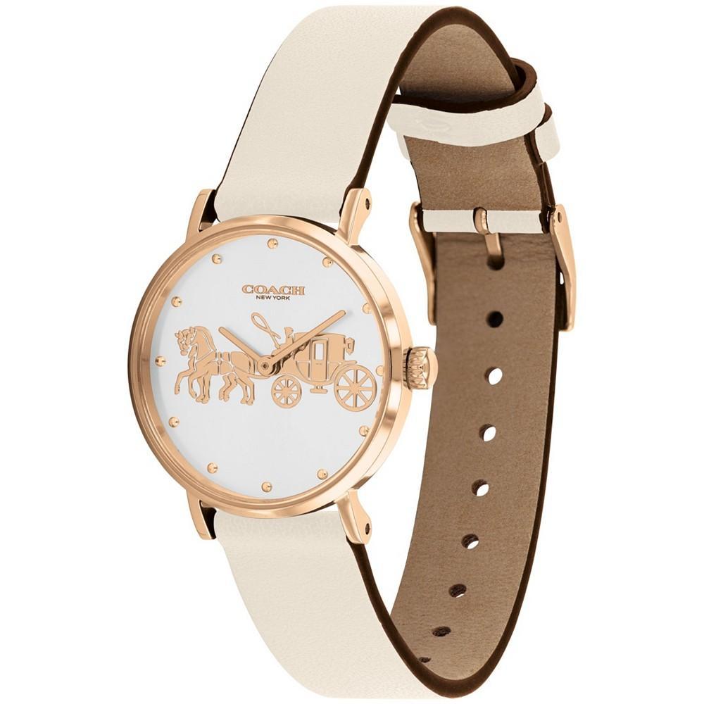 商品Coach|Women's Perry Chalk Leather Strap Watch,价格¥899,第4张图片详细描述