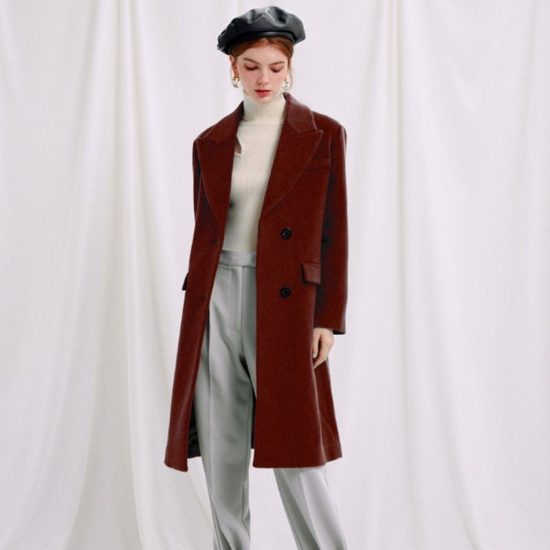 Freya Wool Coat - Cinnamon | Freya羊毛大衣 - 深棕色商品第3张图片规格展示