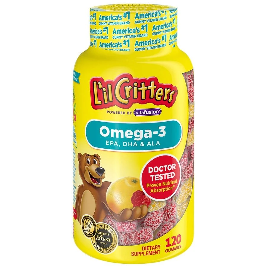 商品L'il Critters|Omega-3 DHA软糖 120粒,价格¥94,第1张图片