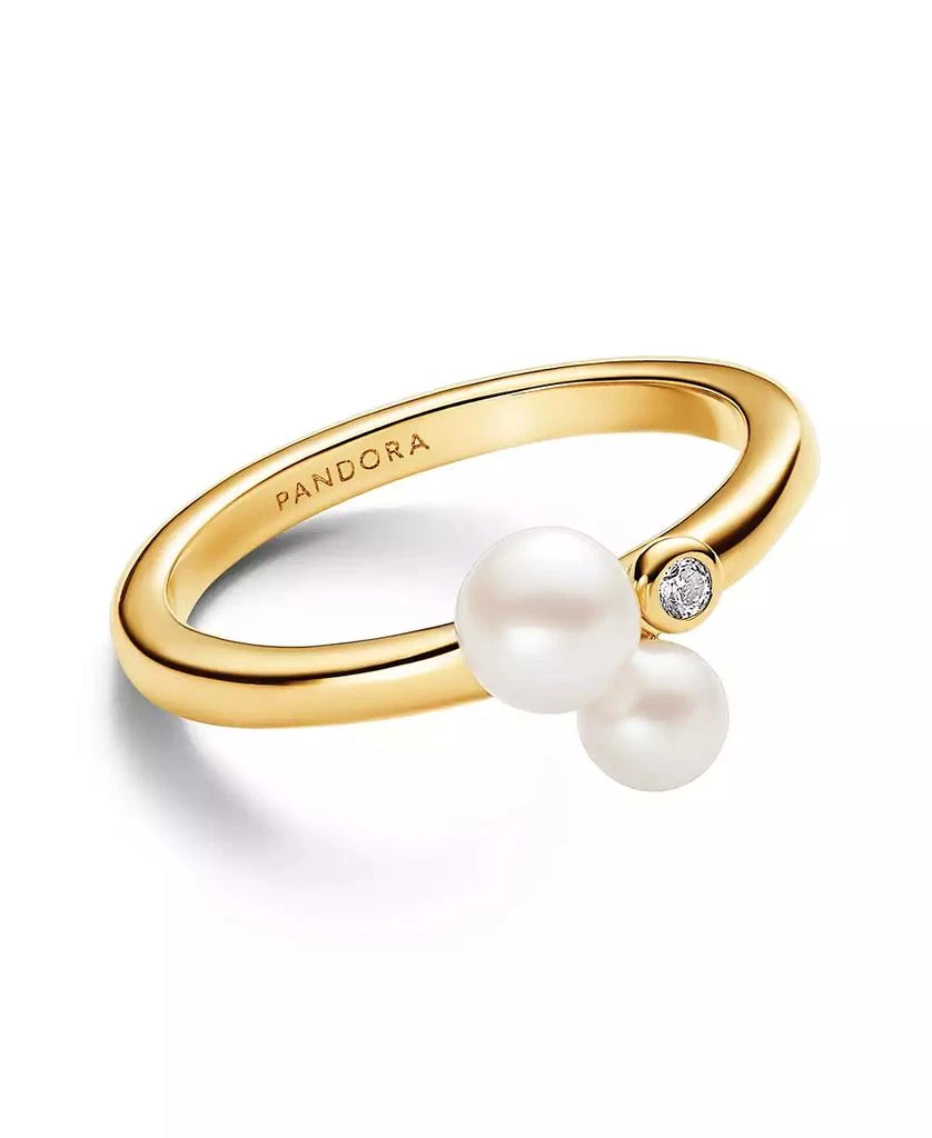 商品PANDORA|Sterling Silver Timeless Duo Treated Freshwater Cultured Pearls Ring,价格¥932,第1张图片