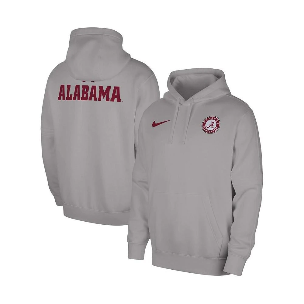 商品NIKE|Men's Gray Alabama Crimson Tide Club Pullover Hoodie,价格¥525,第1张图片