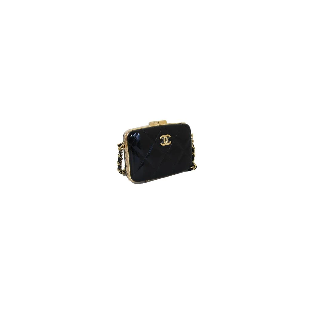 商品Chanel|Chanel Small Box with Chain Patent Leather Clutch Black,价格¥27192,第2张图片详细描述