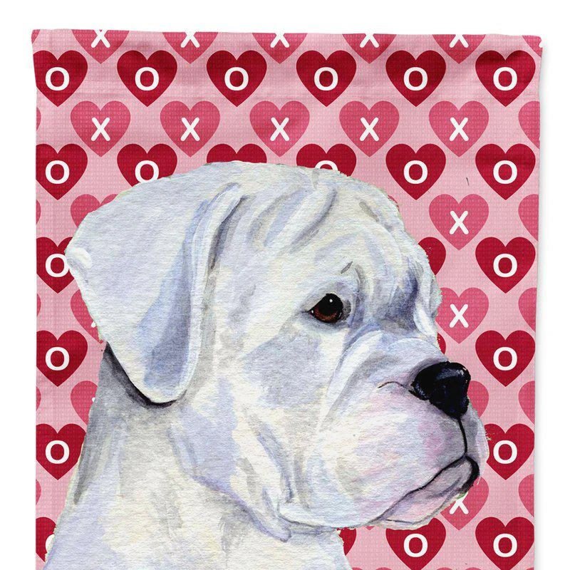 商品Caroline's Treasures|Boxer Hearts Love and Valentine's Day Portrait Garden Flag 2-Sided 2-Ply SS4509GF,价格¥137,第1张图片