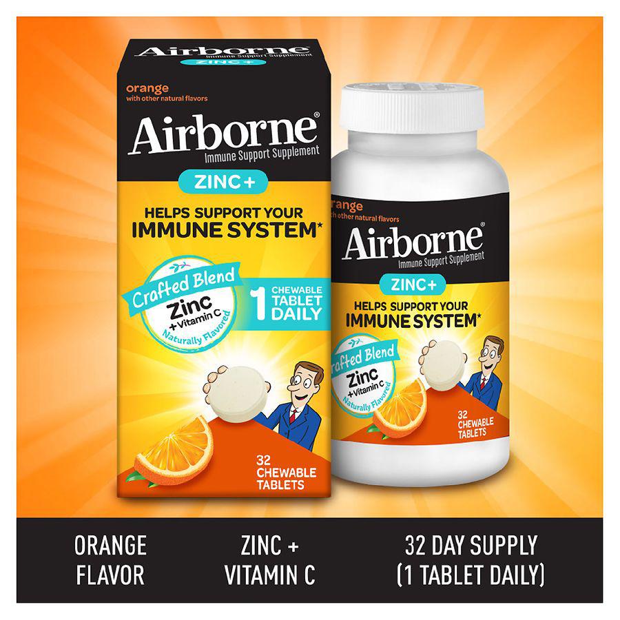 Zinc + Vitamin C Immune Support Supplement Chewable Tablets Orange商品第3张图片规格展示