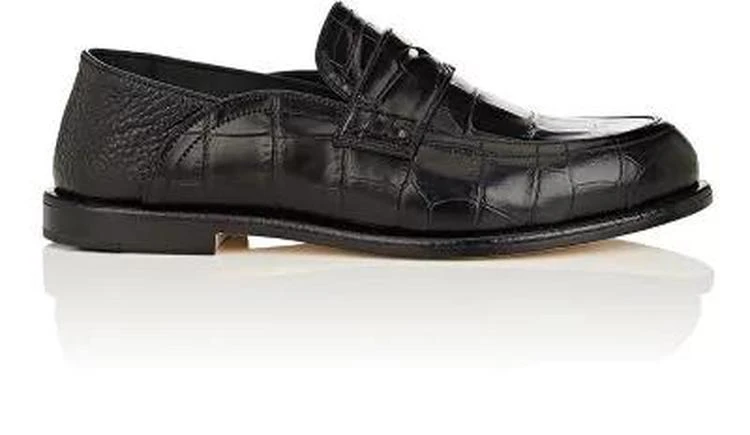 商品Loewe|Crocodile-Stamped Leather Penny Loafers,价格¥5579,第5张图片详细描述