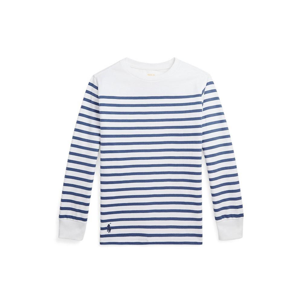 Big Boys Striped Cotton Long-Sleeve T-shirt商品第1张图片规格展示