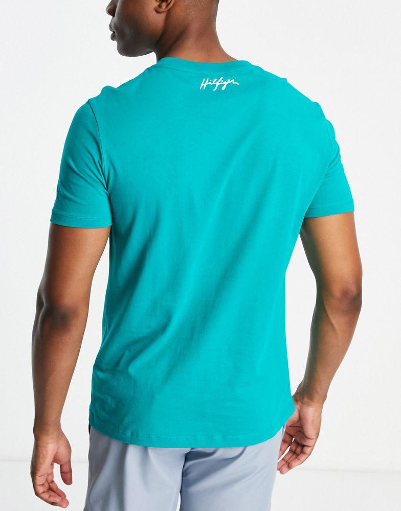 Tommy Hilfiger swim t-shirt in teal co-ord商品第2张图片规格展示