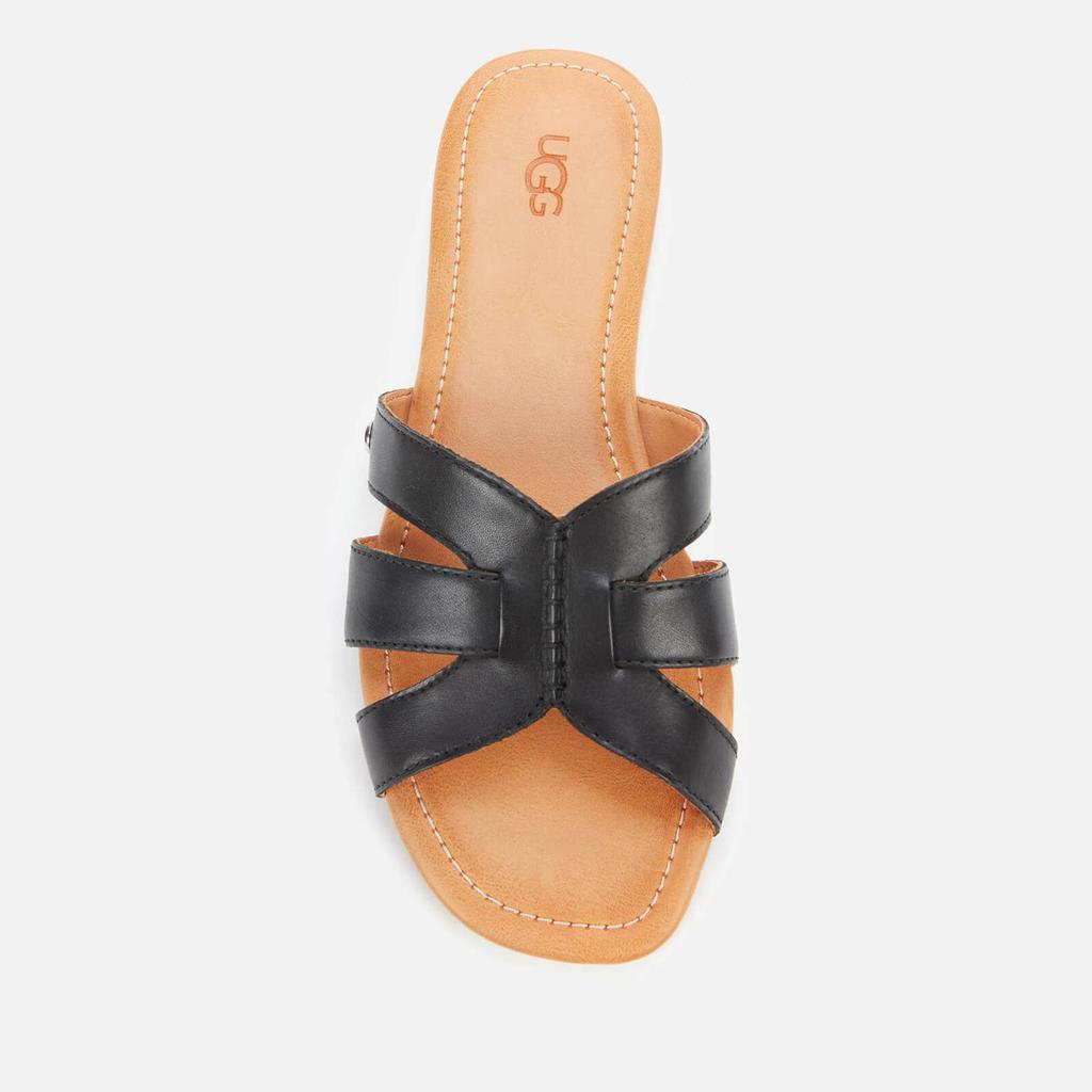 UGG Women's Teague Leather Mule Sandals - Black商品第3张图片规格展示