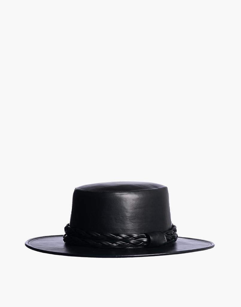 商品Madewell|ASN Vegan Leather Midnight Story Boater Hat,价格¥463,第4张图片详细描述