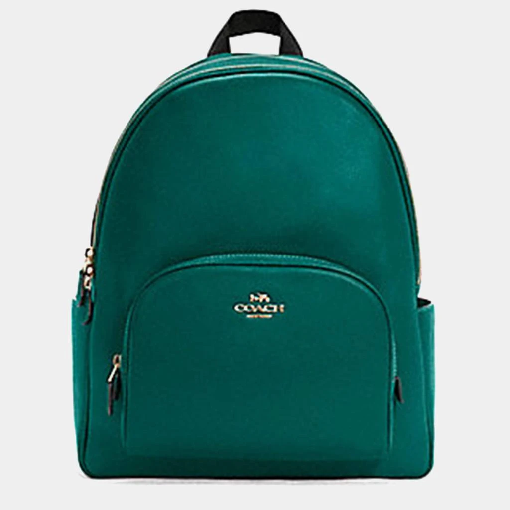 商品Coach|Coach Green Leather Backpack,价格¥5445,第1张图片