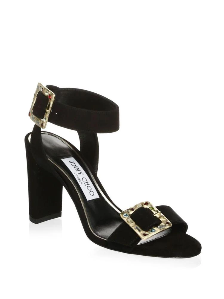 商品Jimmy Choo|Jewelled 麂皮方扣高跟鞋,价格¥2820,第1张图片