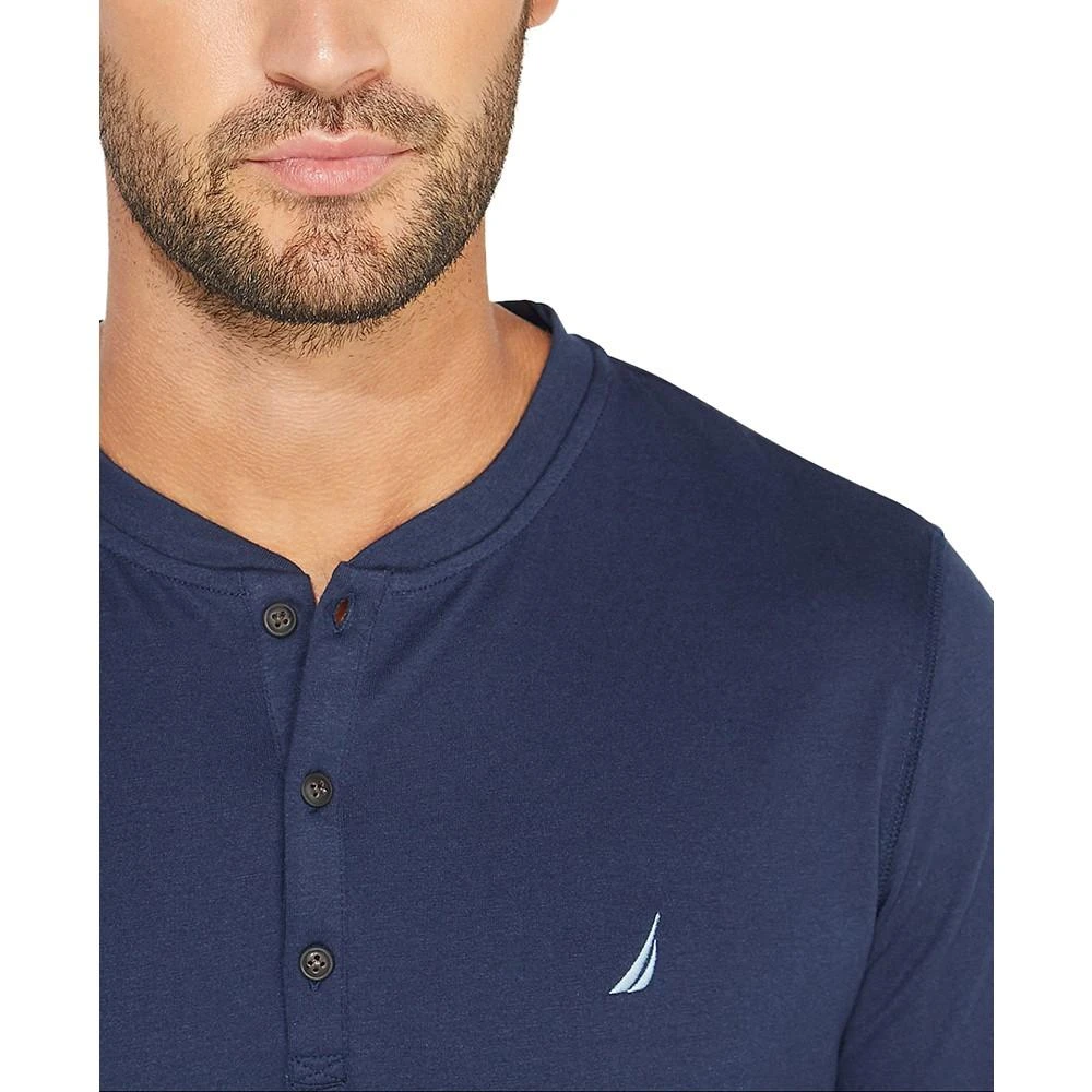 Nautica Men's Soft, Breathable Long Sleeve Henley Pajama Shirt 4