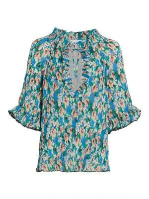 Pleated Floral Georgette Top 商品