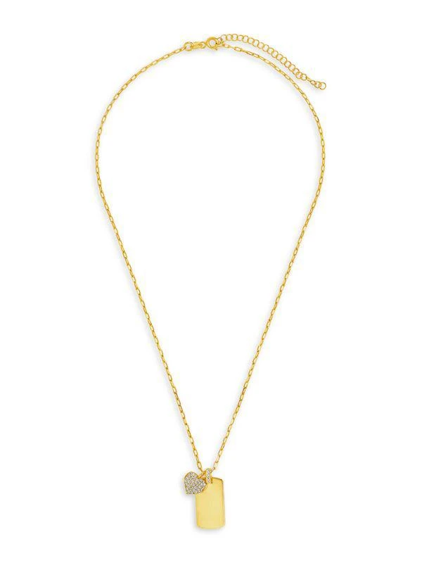 商品Sterling Forever|14K Goldplated Sterling Silver & Cubic Zirconia Pendant Necklace,价格¥667,第2张图片详细描述