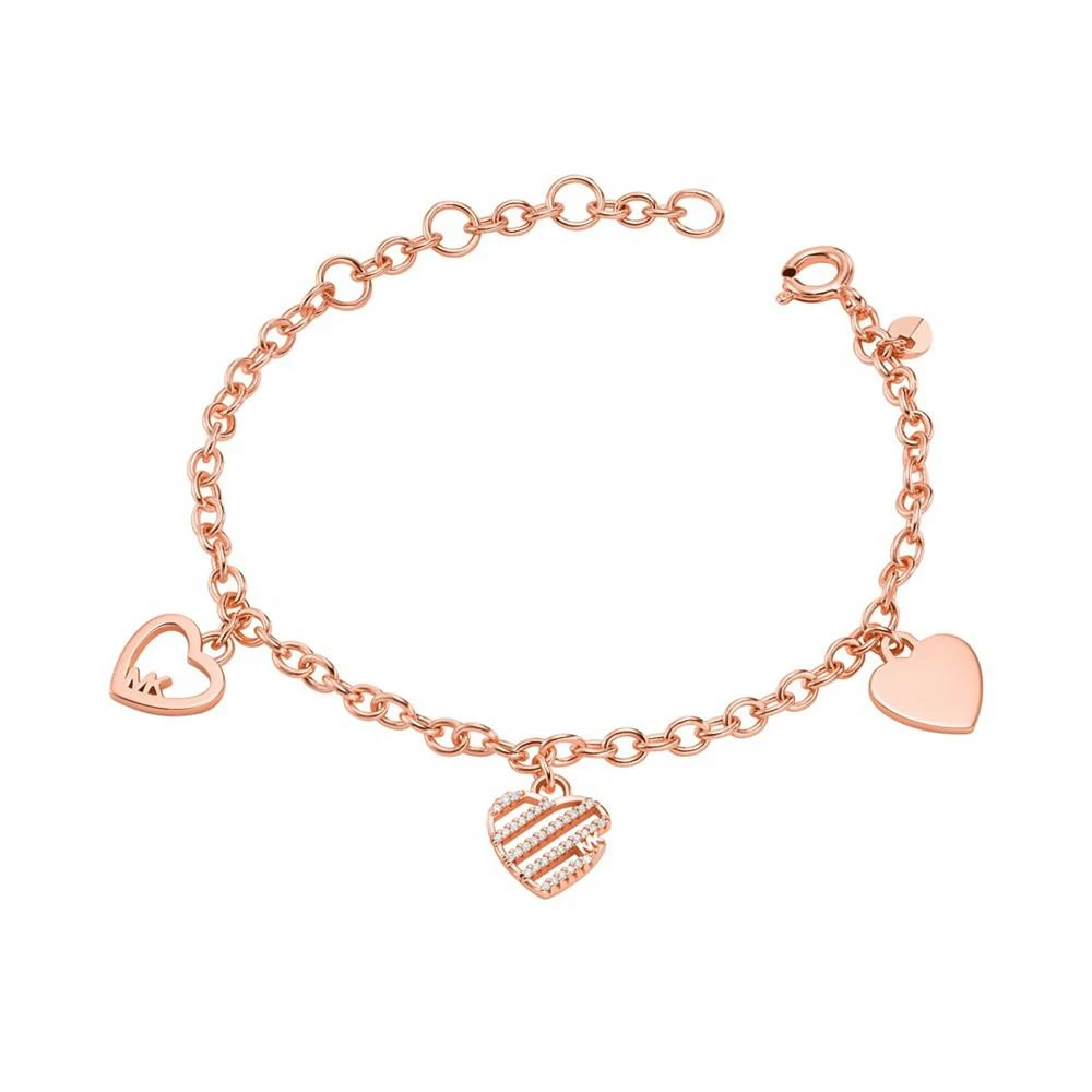 商品Michael Kors|Sterling Silver Open Heart Charm Bracelet and Available in Silver, 14K Rose-Gold Plated or 14K Gold Plated,价格¥1032,第2张图片详细描述