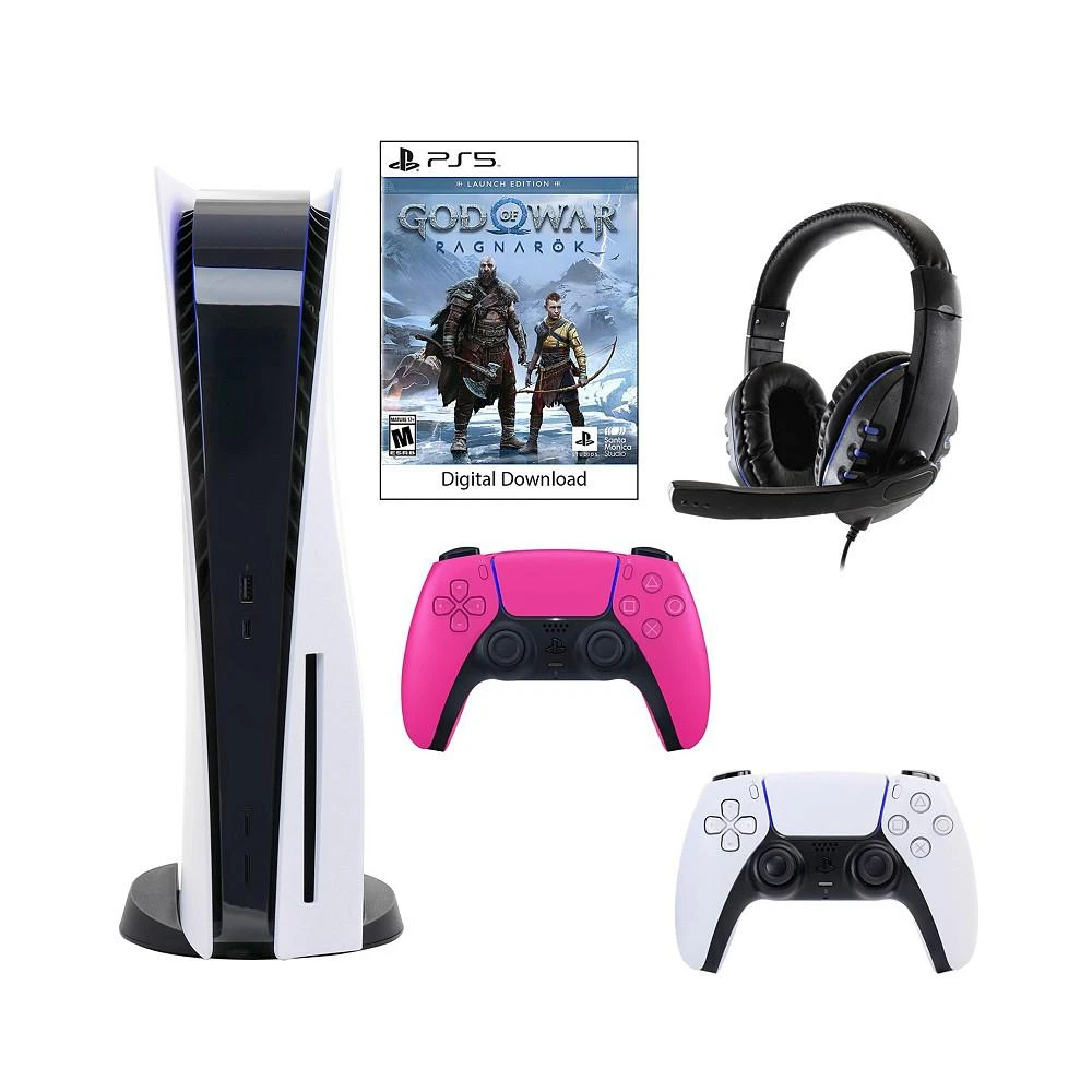 商品Playstation|Sony 5 Core Console with God of War: Ragnarok with Headset and DualSense Controller in Pink,价格¥5980,第1张图片