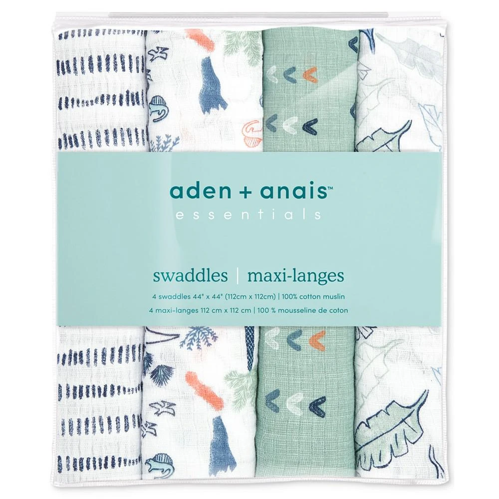 商品aden + anais|Baby Boys Printed Muslin Swaddles, Pack of 4,价格¥294,第3张图片详细描述