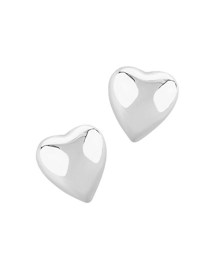 商品Bloomingdale's|Puffed Heart Stud Earrings in 14K White Gold - Exclusive,价格¥1634,第1张图片