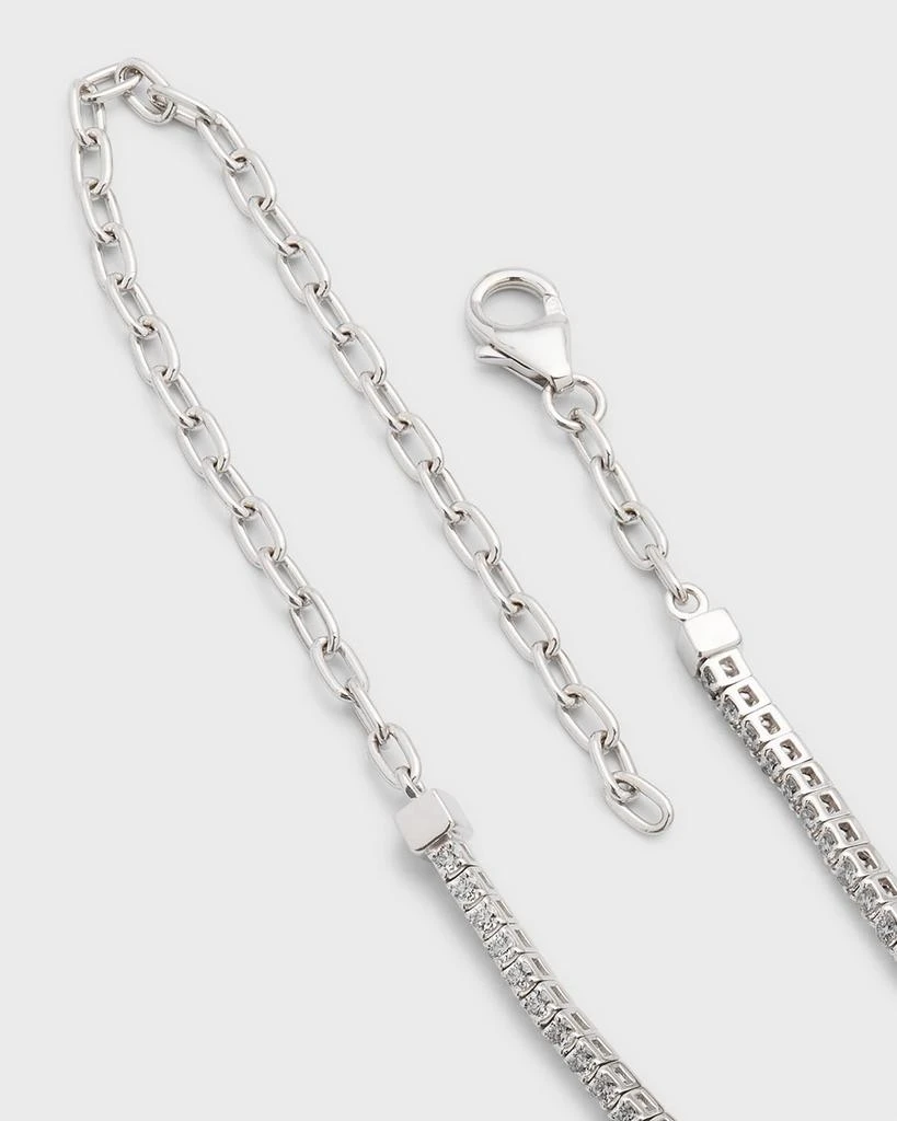 商品Neiman Marcus Diamonds|18K White Gold Half-Diamond Half-Chain Necklace, 16"L, 2.85tcw,价格¥74116,第5张图片详细描述